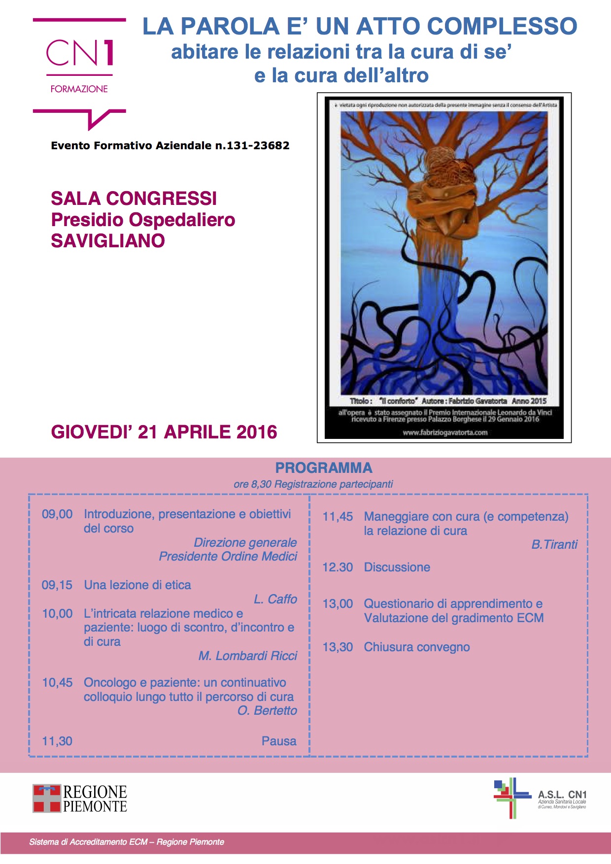 DA FORMAZIONE locandina La parola atto complesso 21 aprile