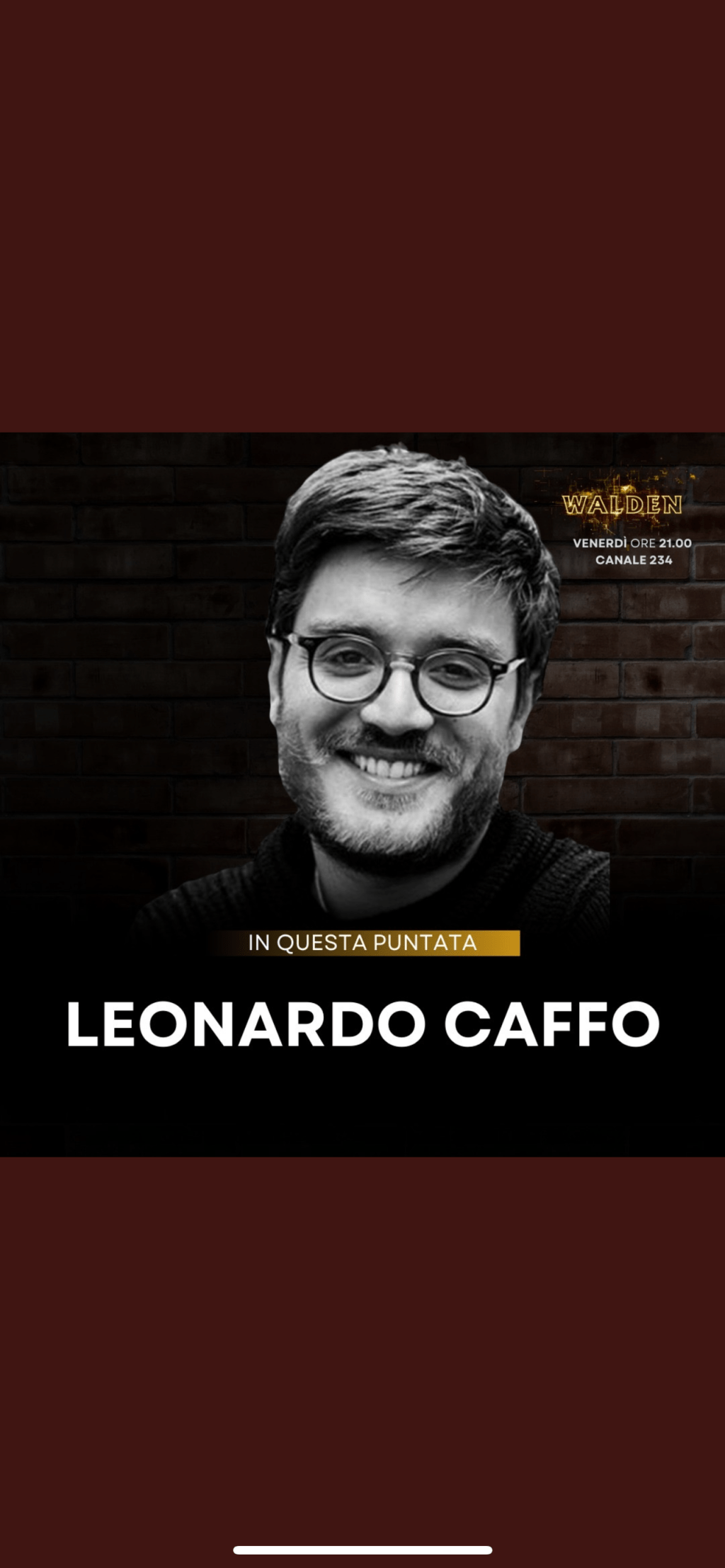 ospite in studio x Walden. Cusano Media&nbsp;Tv