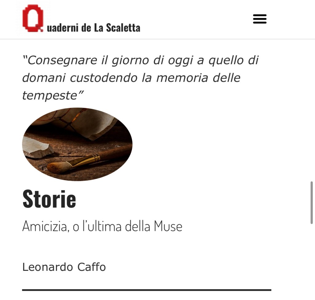 amicizia, o l’ultima delle&nbsp;muse